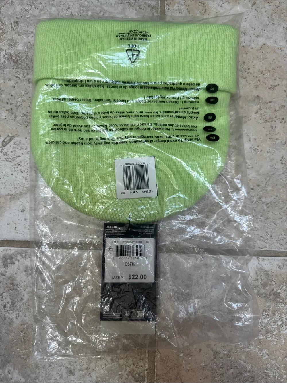 Under Armour Kids Lime Green Knit Beanie